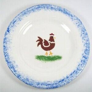 Handmade Ceramic Rooster Dessert Plate for Rooster Lover Gift and Decor